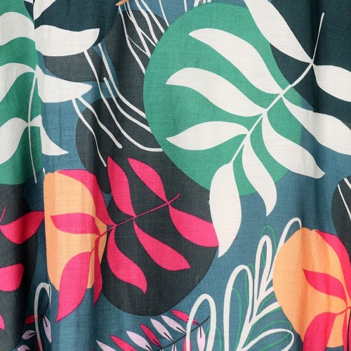 Muted Green & Coral Tropical Print Kimono by Peace of Mind